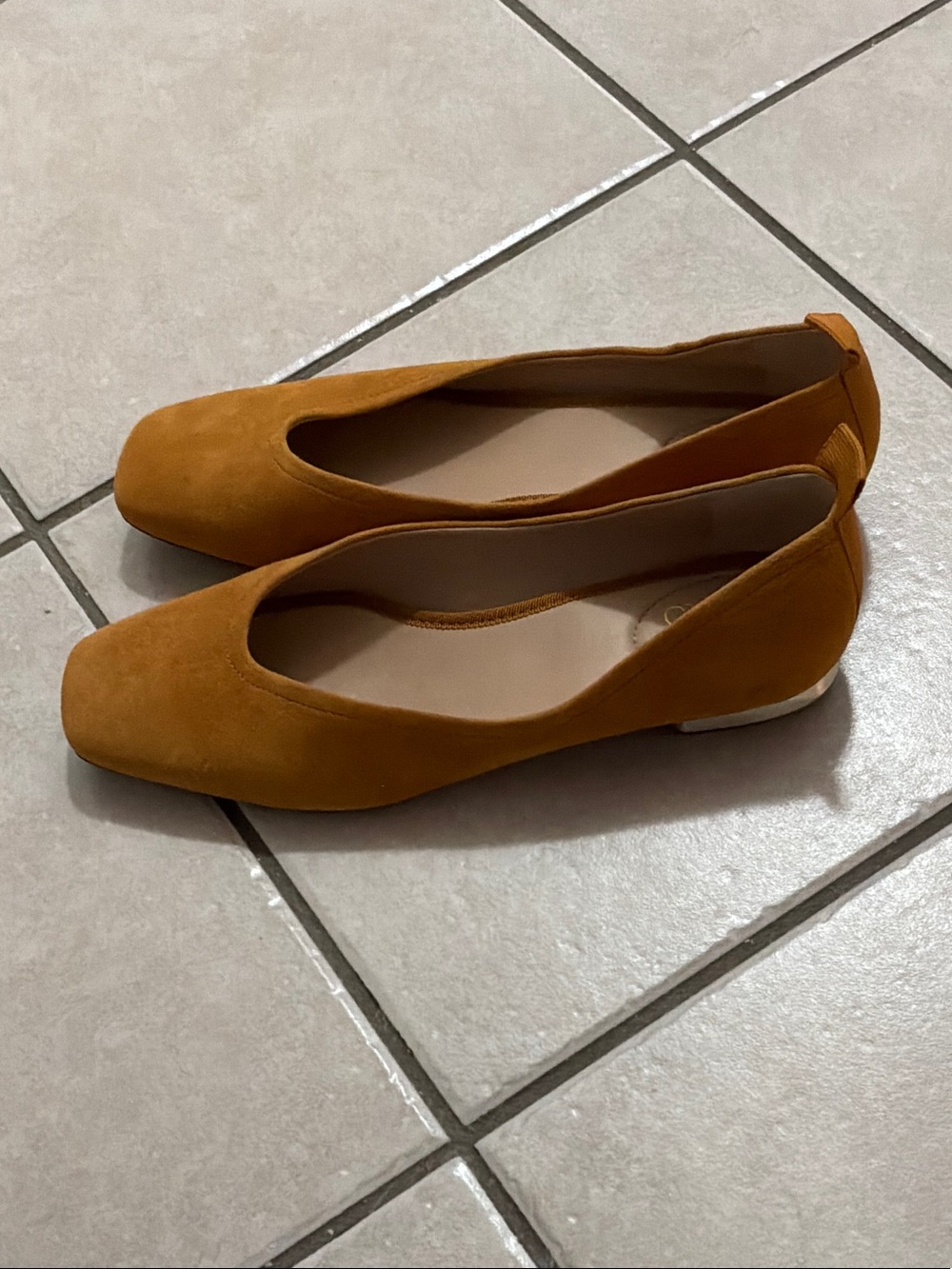 adidas Women's Square-Toe Ballet Flats in Mustard Gold